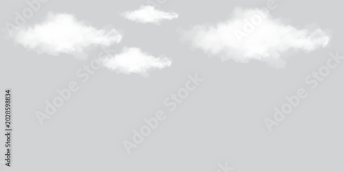 Foto PrintIsolated White Cloud on Gray Background — Soft Fog, Mist and Vapor Texture