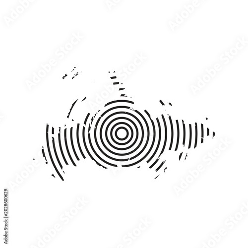 Photography russia map with concentric circle