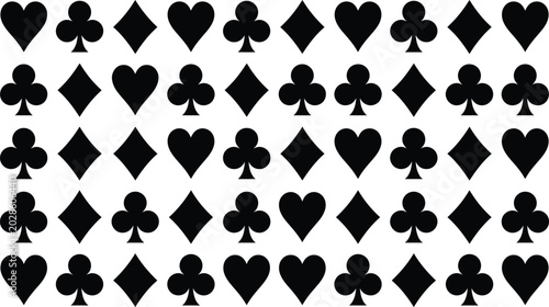 Bild auf Leinwand Playing card suit symbols pattern isolated decorative casino gaming background i
