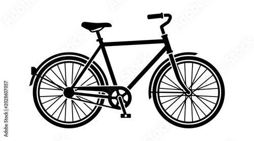Valokuva Black bicycle with two wheels.