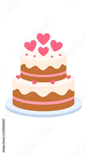 Two-tier heart cake