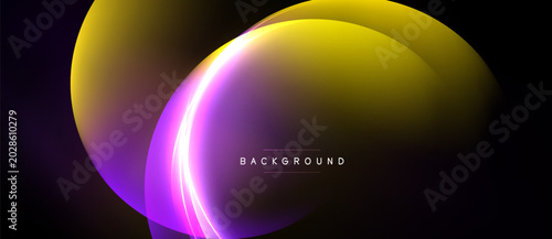 Fotografie Abstract fluid shapes, vibrant colors blend