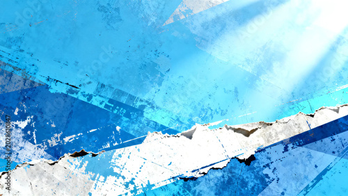 Dynamic abstract background with splashing blue ink and liquid swirls. Vivid acrylic paint explosion texture. Vector illustration.