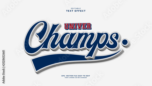 Vintage College Sports Editable Text Effect Typography Template