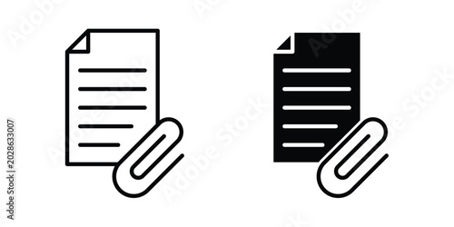 Photos Attach document icon simple vector set
