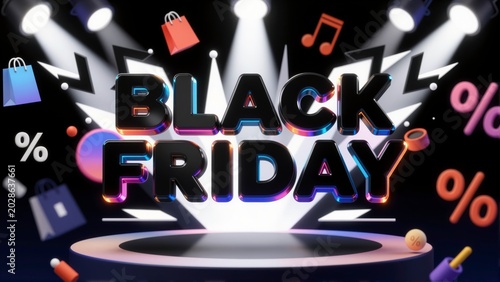High Energy 3D Typography Design Inspired for Black Friday Promotions
