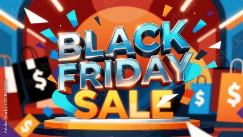 Bold 3D Artwork for Black Friday Sale in Cinematic Vector Style