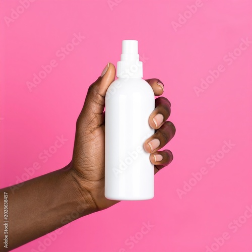 a hand holding a bottle of hand san