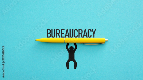 Canvas Print Bureaucracy stress concept with overwhelming paperwork, administrative pressure,