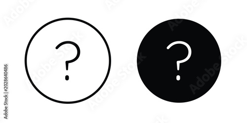 Photos Interrogation icon simple vector set
