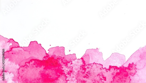 a pink watercolor background with a white background