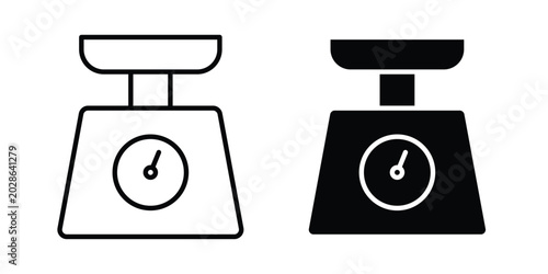 Foto Kitchen scales icon simple vector set