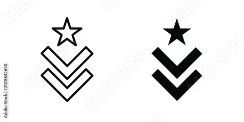 Fotografie Military rank badge icon simple vector set