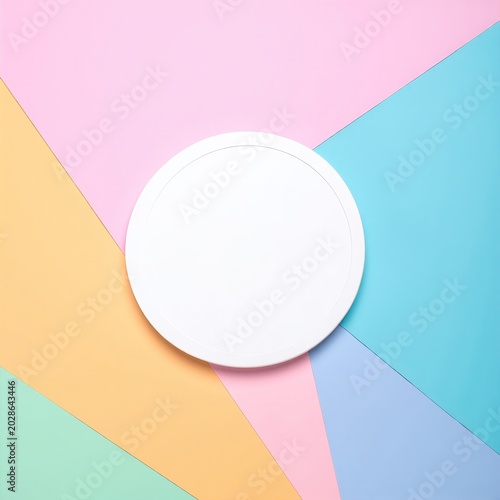 a white plate on a colorful background