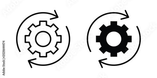 Fotografie Recovery gear icon simple vector set