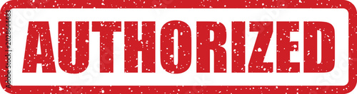 Tableau sur toile A vibrant red grunge textured rubber stamp clearly presenting the word AUTHORIZE