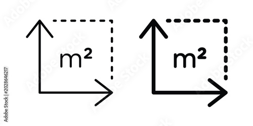 Foto Square Meter icon simple vector set