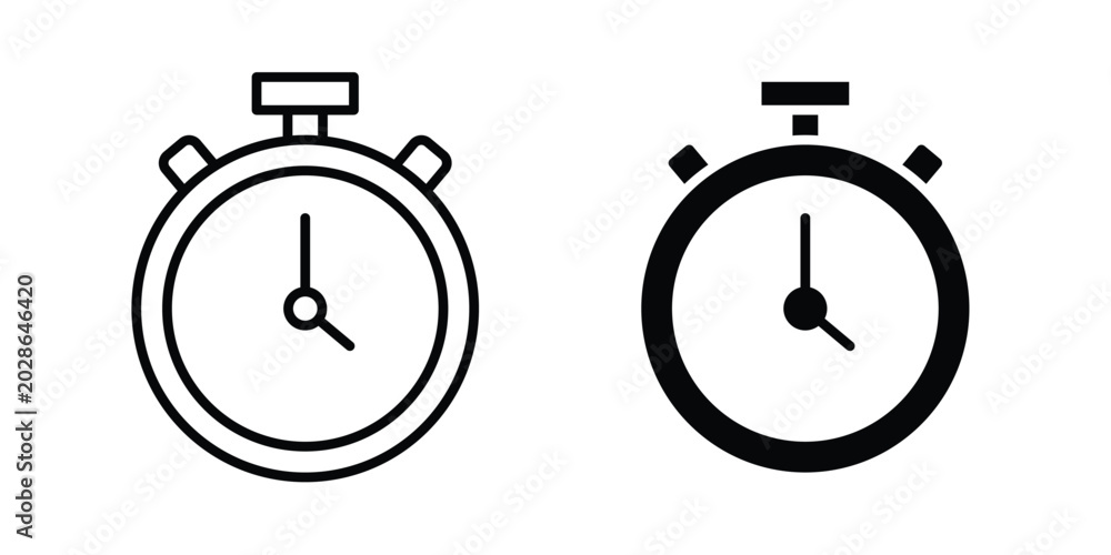 Obraz na plátně Stopwatch icon simple vector set