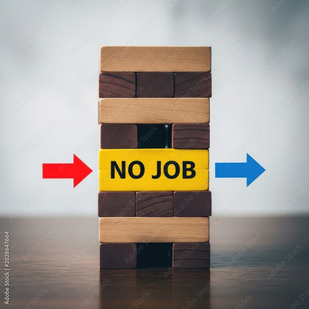 Fototapeta premium Unstable career path, no job, facing pressure