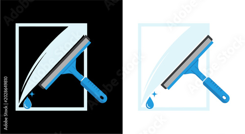 Tableau sur toile Glass cleaning tool icons with droplets.