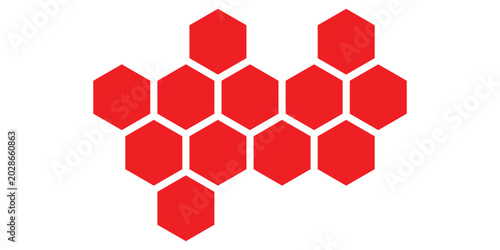 Fotografi simple red honeycomb design art for banner poster background.