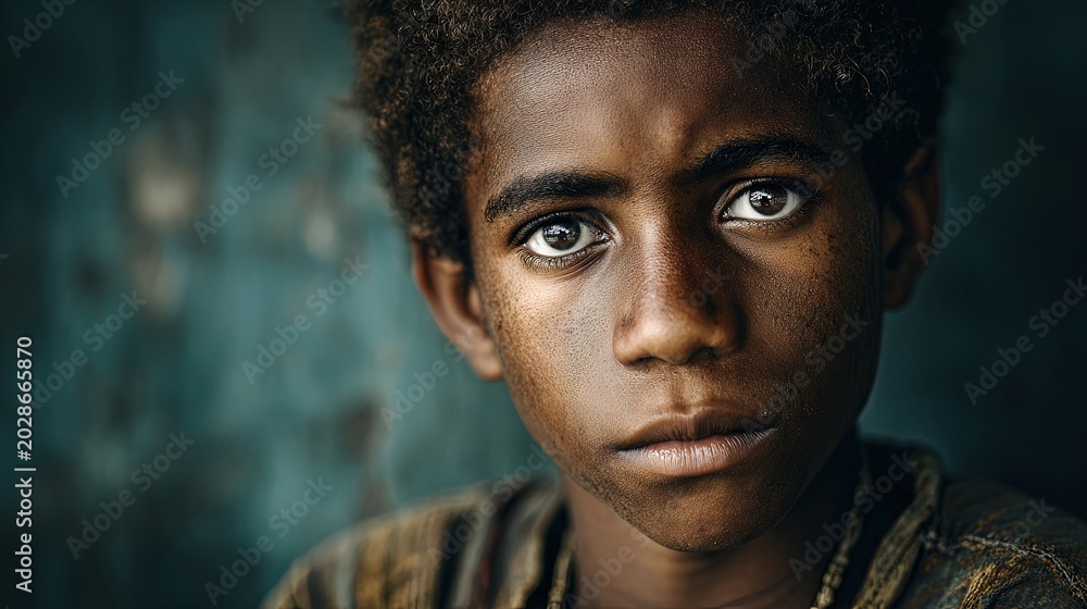 Obraz premium a portrait of a melanesian boy 