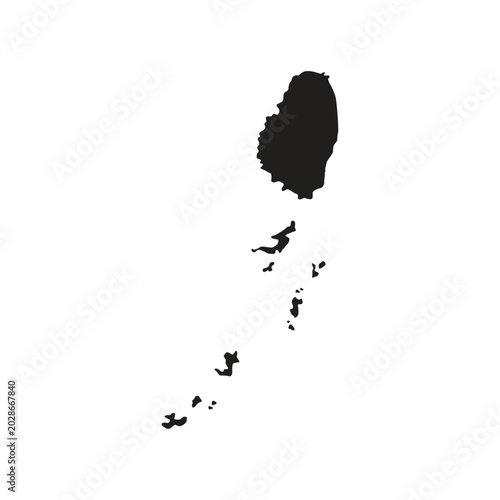 Obraz na płótnie saint vincent map silhoutette Suitable for posters and web icons