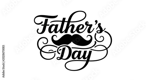 Obraz na plátně Father's Day Father's Day, mustache, typography, black, vector, festive, holiday