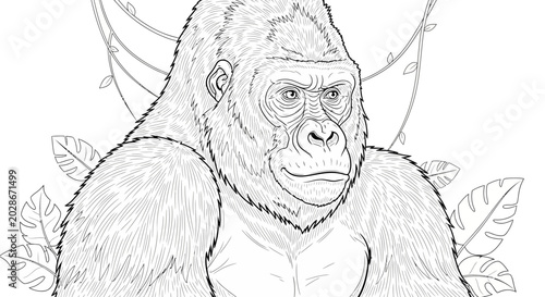 Bild auf Leinwand Large Western Lowland Gorilla Portrait.