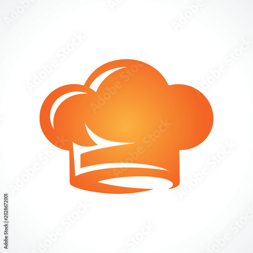Minimalist Chef’s Hat Logo in Clean Orange Gradient