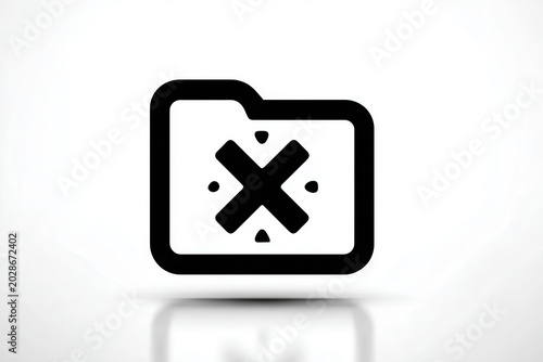 Folder icon with cross symbol and dots clean design