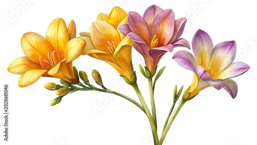 Beautiful bouquet of colorful frangipani flowers - A vibrant cluster of frangipani flowers in yellow, orange, and pink shades, arranged naturally on a clean background.