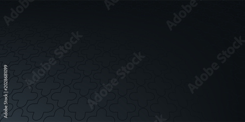 Elegant Ramadan celebrate banner featuring golden calligraphy, gold crescent moon, and black Arabic pattern. Premium vector illustration for Muslim holy month.