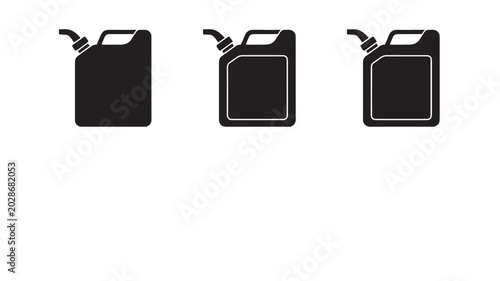 Photos Jerry can icons set with black and white outline designs featuring icon, design,