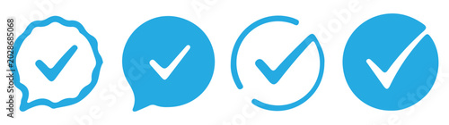 Foto Verified badge icon tick symbol vector approved check mark icon
