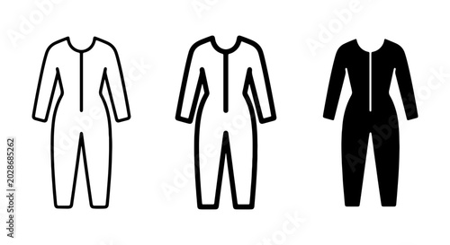 Quadro em tela Jumpsuit Icons, Coverall Vector Graphics, Boiler Suit Symbols, Full Body Outfit