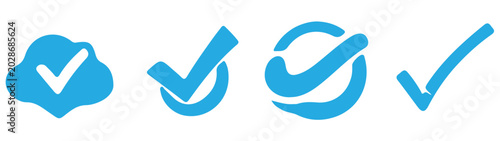 Obraz na plátně Verified badge icon tick symbol vector approved check mark icon