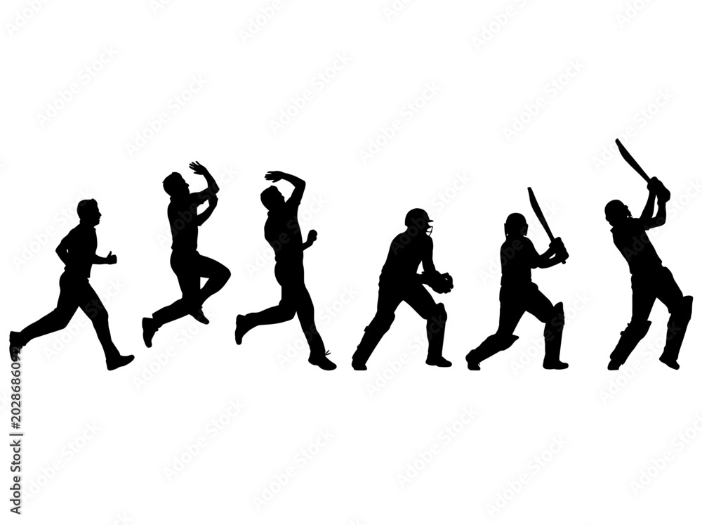Fototapeta premium Baseball Player Silhouettes Sports