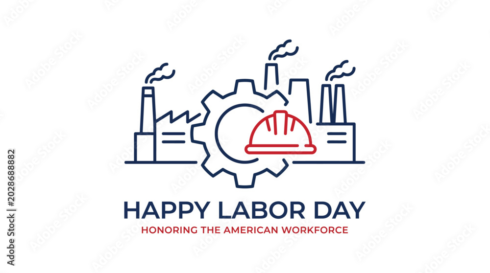 Fototapeta premium Happy labor day honoring the american workforce and labor movement