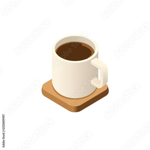 isometric coffee mug vector illustration