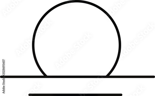 Minimal sun icon representing daylight weather climate and natural atmosphere concept isolated on transparent background.