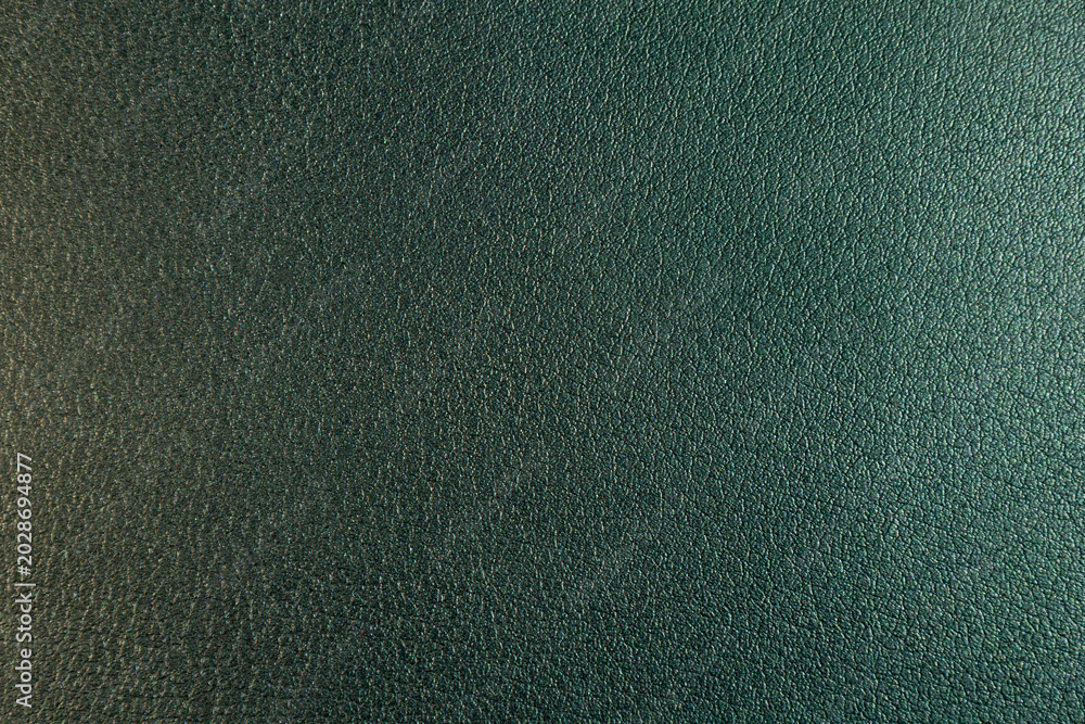 Fototapeta premium Green synthetic leather texture surface with fine grain pebble pattern