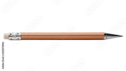 Photos Wooden pencil with metal ferrule and eraser, isolated on transparent background