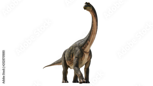 Foto Large sauropod dinosaur with long neck, isolated on transparent background