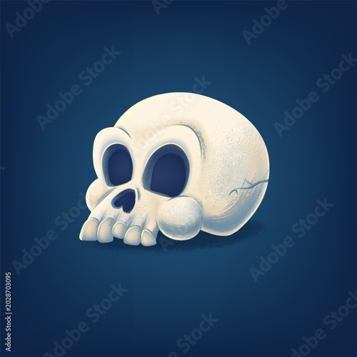 human skull cartoon decorative element Halloween