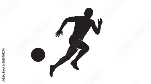 Fotografie Runner silhouette with basketball in mid-air motion featuring sports, athlete, r