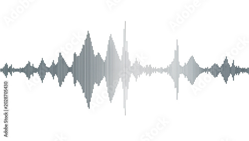 Photos Gray sound wave visualization, isolated on transparent background