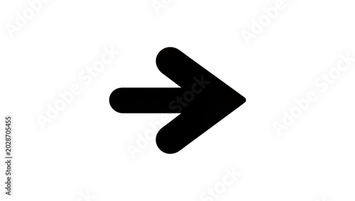 Quadro su tela Thick black arrow pointing right, isolated on transparent background
