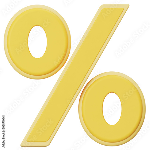 Glossy 3D percent sign icon