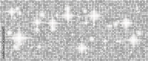 Canvastavla Disco ball pattern with glitz and silver sequin on club floor for sparkle dance party